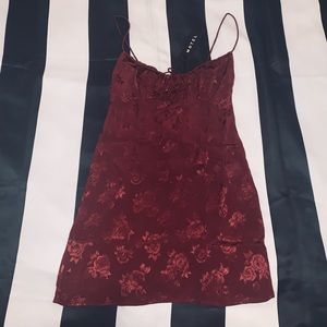 Urban Outfitters Motel Burgundy Rose Slip dress